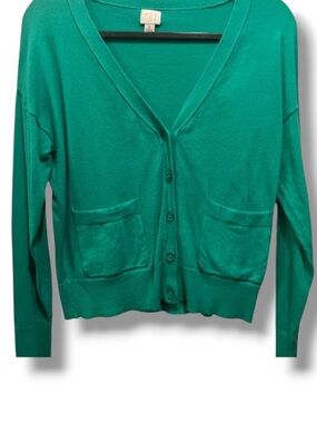 A New Day Women’s Emerald Green Button Down Cardigan Sweater St Patricks Day